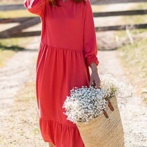 Joe Fresh x Jillian Harris Coral Midi Cottagecore Dress Size XL